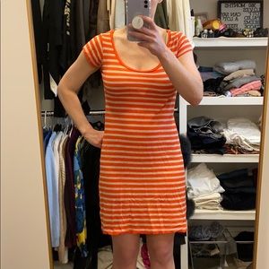 Orange striped dress